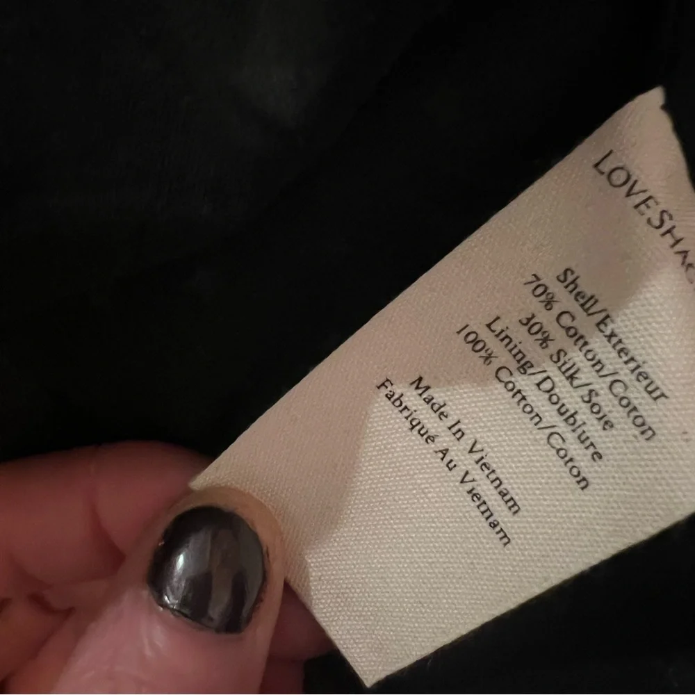 LoveShackFancy Russell Silk Black & White Star Top, NEW